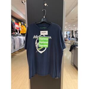 Asspizza x Supreme Triple Green Box Logo Revived Tee Shirt Navy Blue 2025